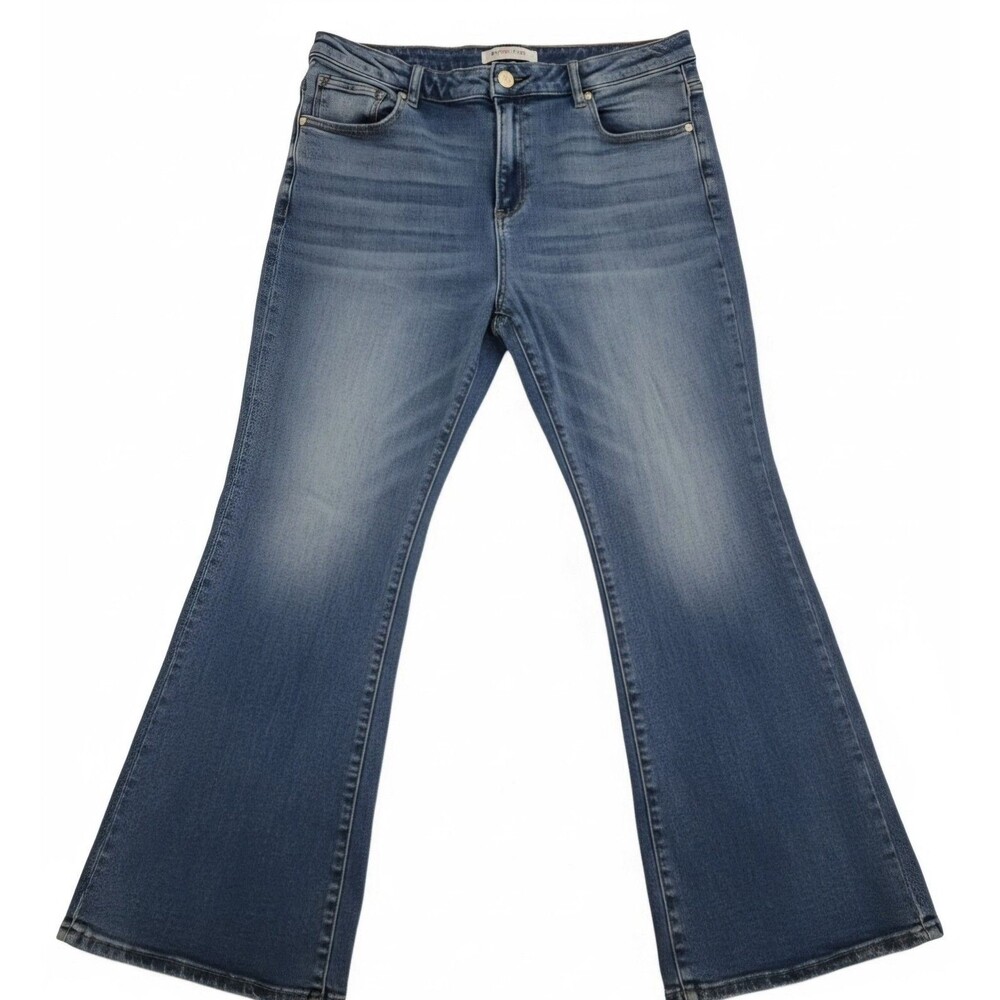 Freckled Poppy RISEN Women's Bootcut Jeans Blue Medium Wash High Rise 1XL